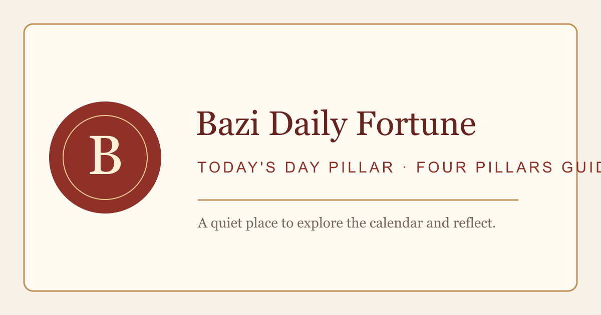 Bazi Daily Fortune official graphic with its red B emblem and cream background