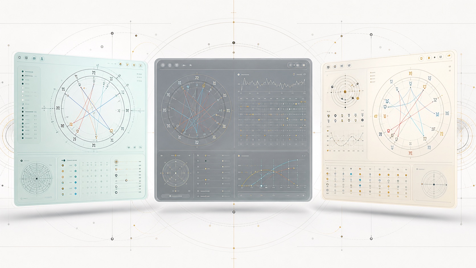 Technical editorial cover for serious astrology app comparison