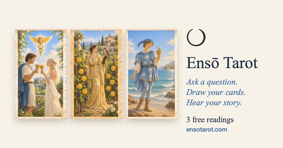 Ensō Tarot card art and reading preview