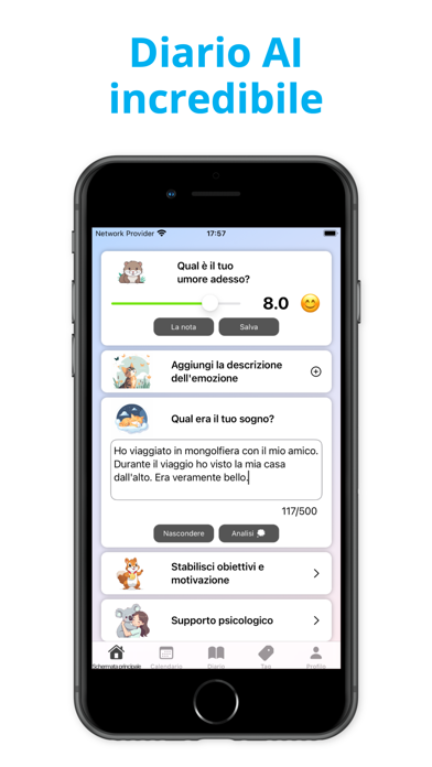 Mila: Diario AI Psicologico App Store screenshot