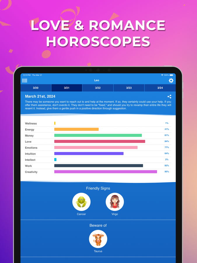 Love Horoscopes App Store screenshot